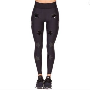 Ultracor Lux Knockout Legging in Nero & Patent Nero black star LARGE